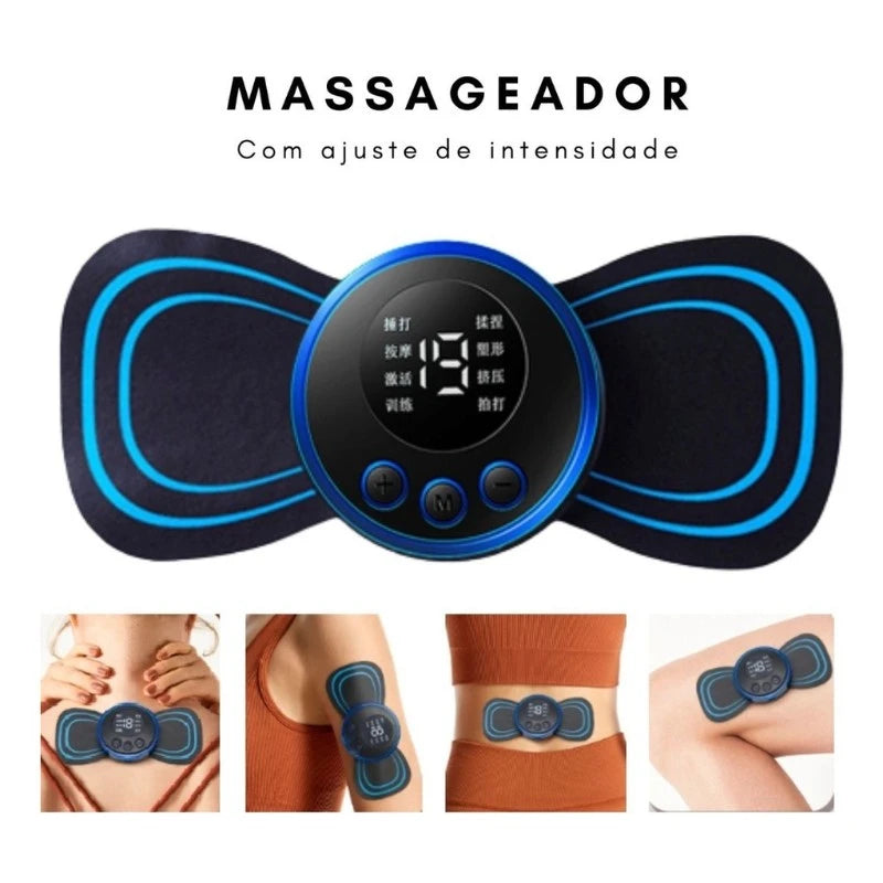 Mini Massageador GMS Elétrico Portátil Para Alívio de Dor Muscular