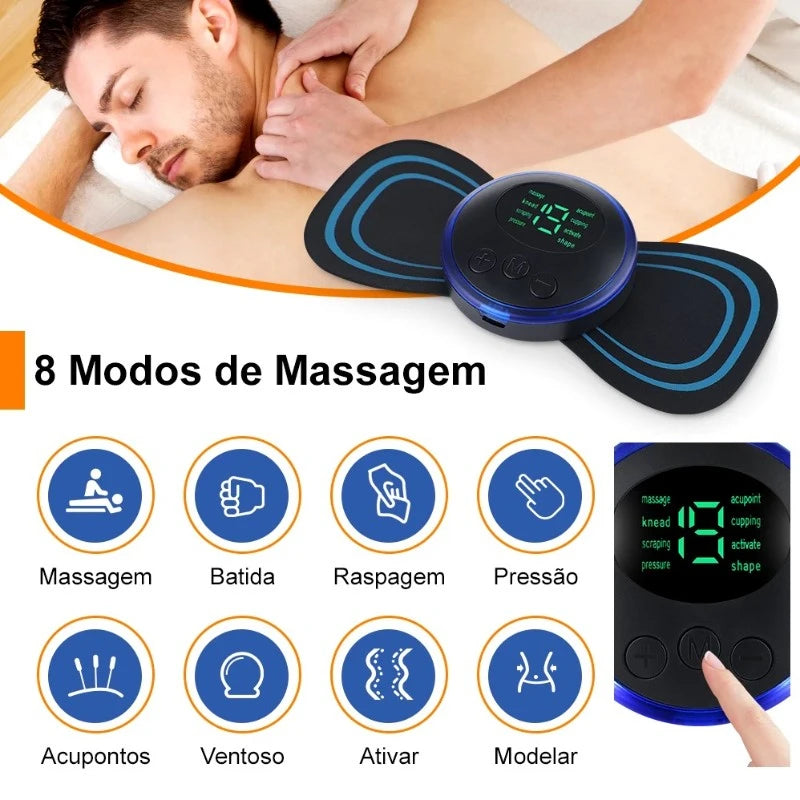 Mini Massageador GMS Elétrico Portátil Para Alívio de Dor Muscular