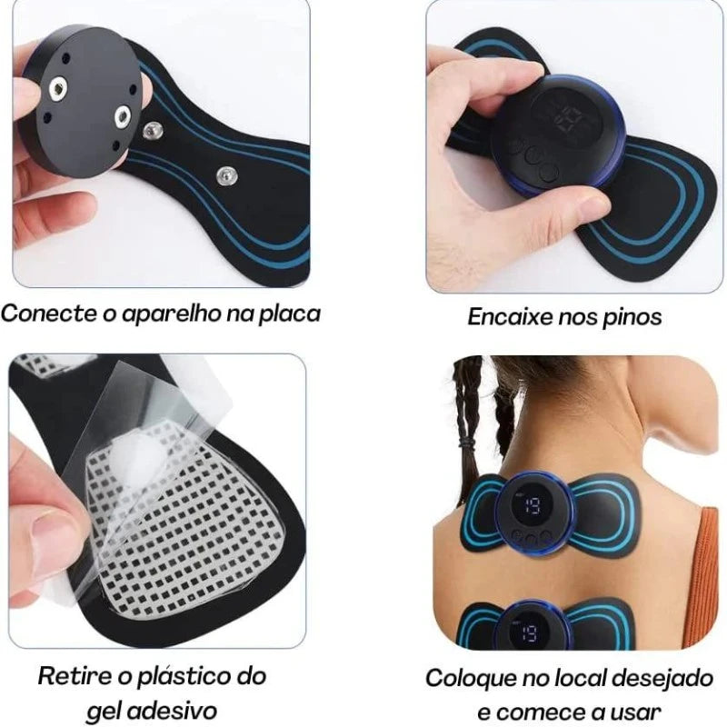 Mini Massageador GMS Elétrico Portátil Para Alívio de Dor Muscular