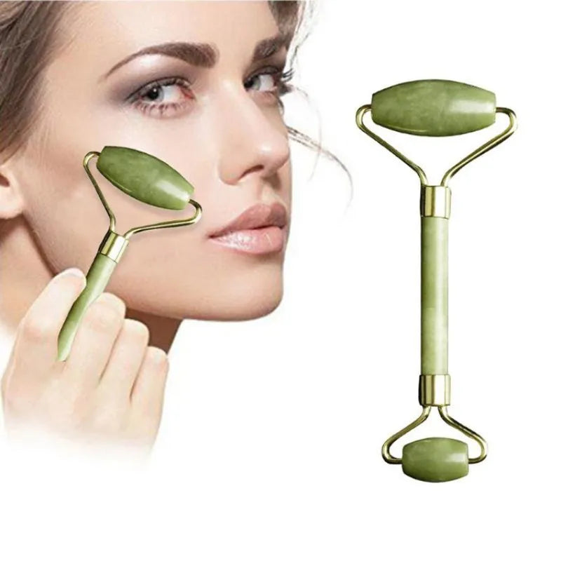 Rolinho Pedra de Jade Massageador Facial Anti Rugas